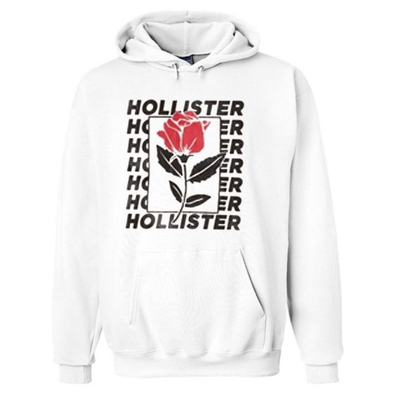 hollister white rose hoodie